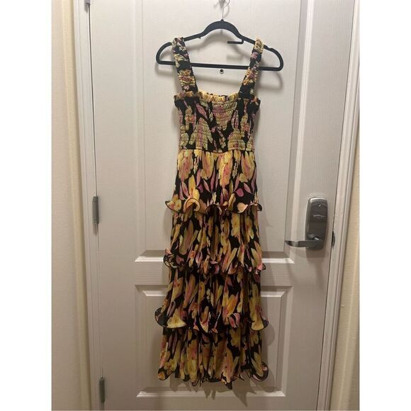 Reset By Jane Yellow Floral Midi Dress size S NWOT$160 - Picture 9 of 9